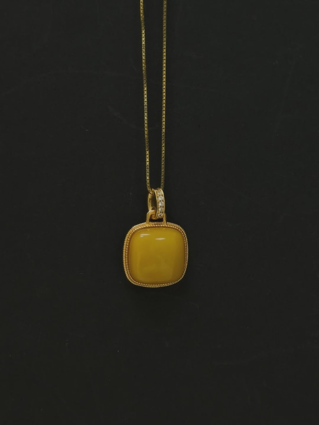 Graceful Cushion Butterscotch Amber Necklace