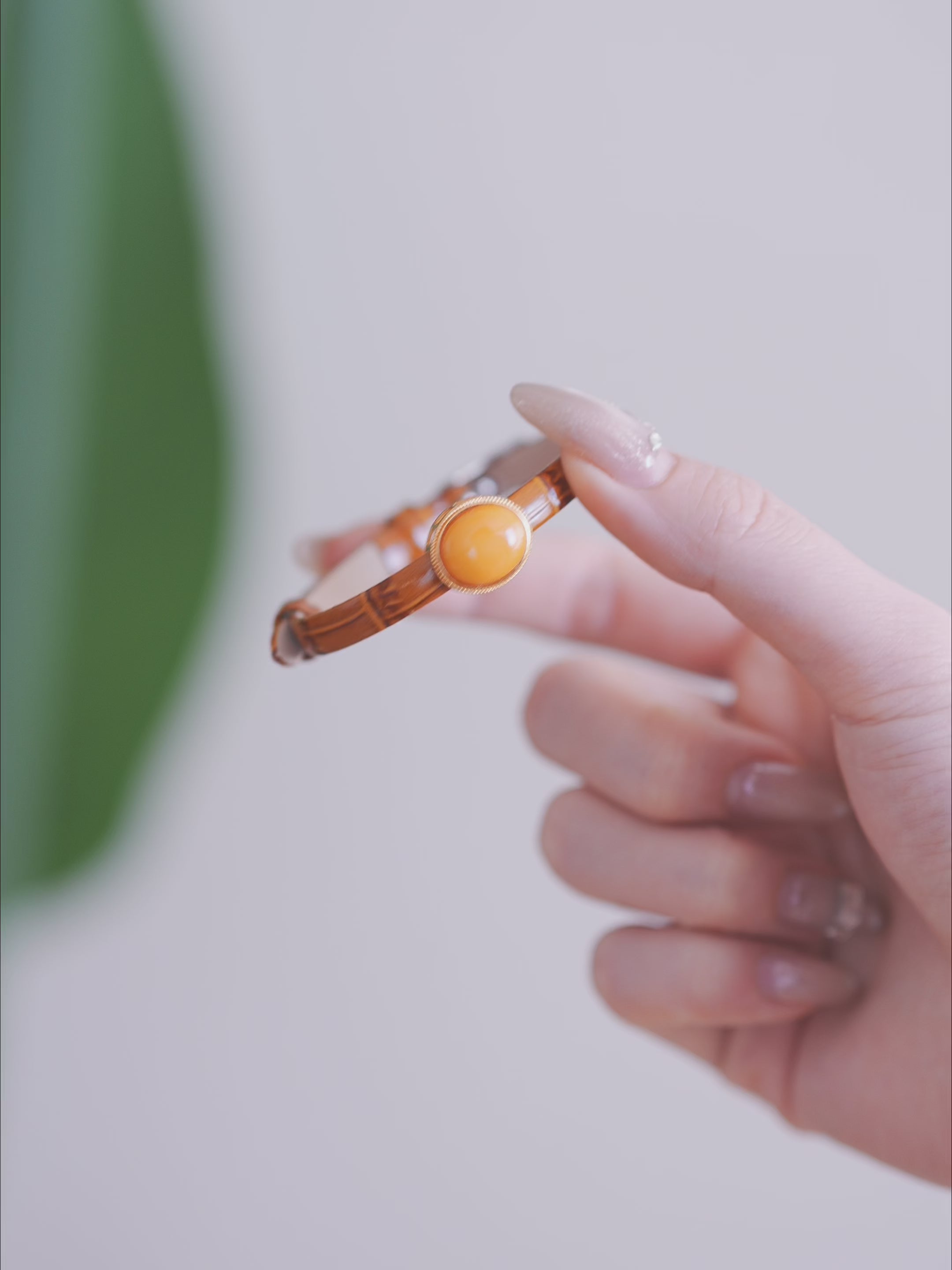 Vintage Croc Butterscotch Amber Leather Bracelet
