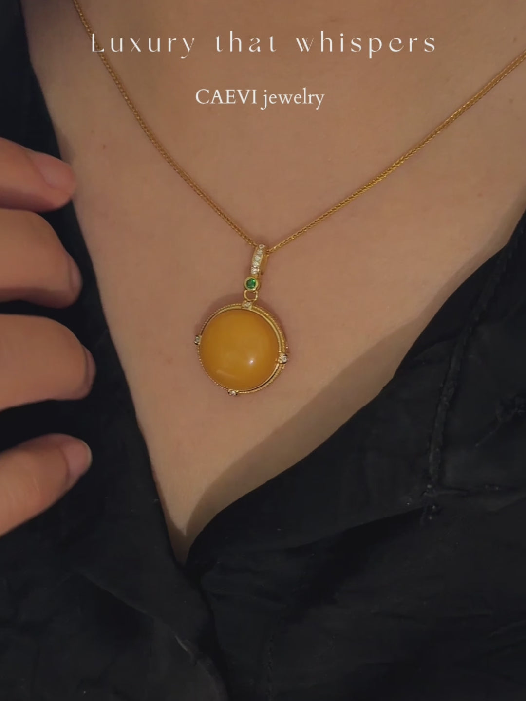 Verdant Compass Butterscotch Amber Necklace