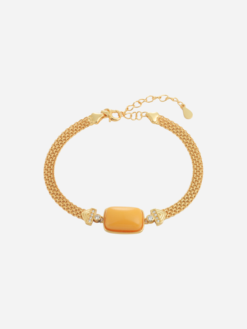 Woven Radiance Butterscotch Amber Bracelet