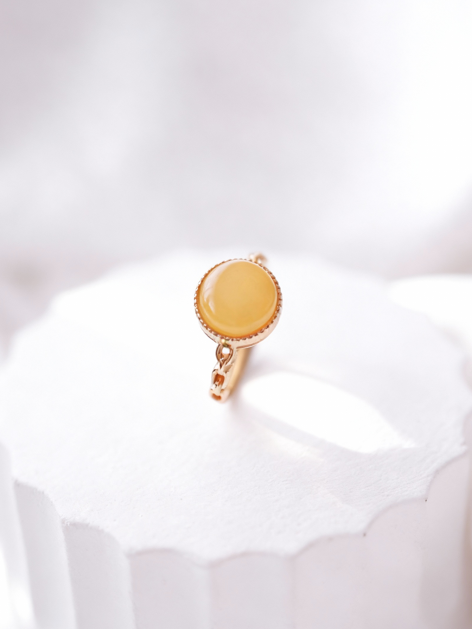Braided Radiance Butterscotch Amber Ring