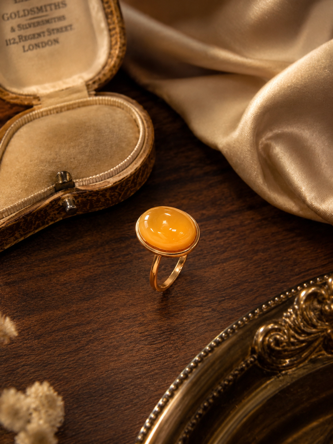 Ethereal Oval Butterscotch Amber Ring