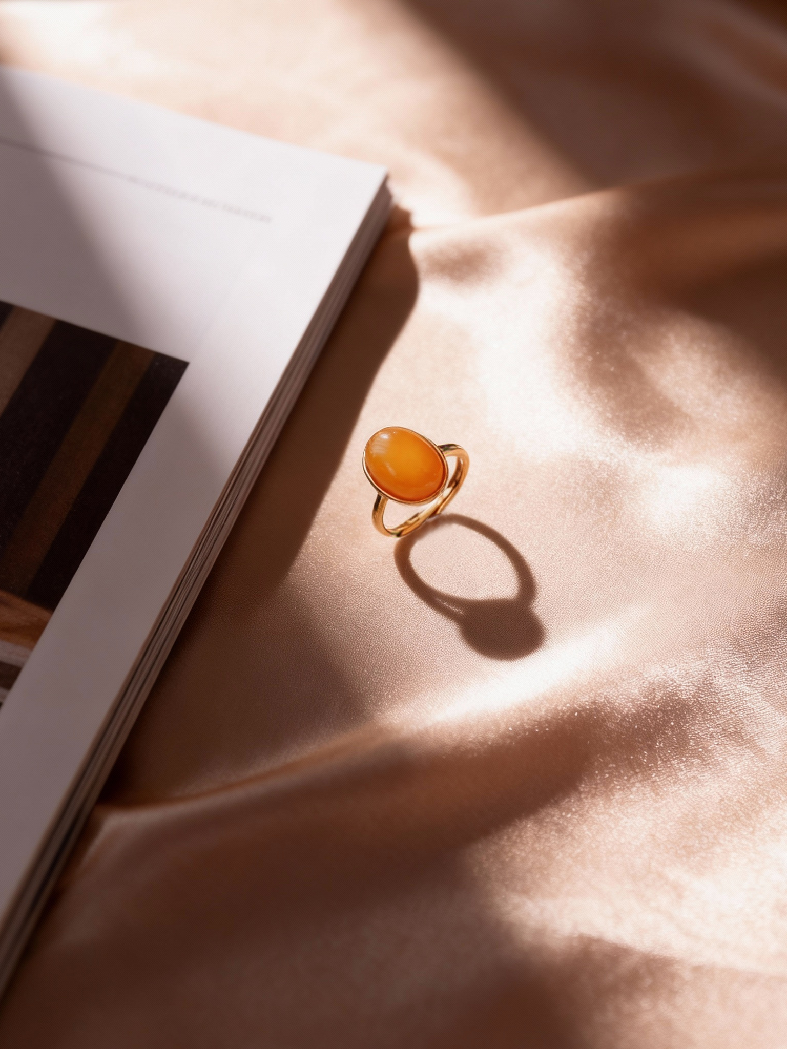 Ethereal Oval Butterscotch Amber Ring
