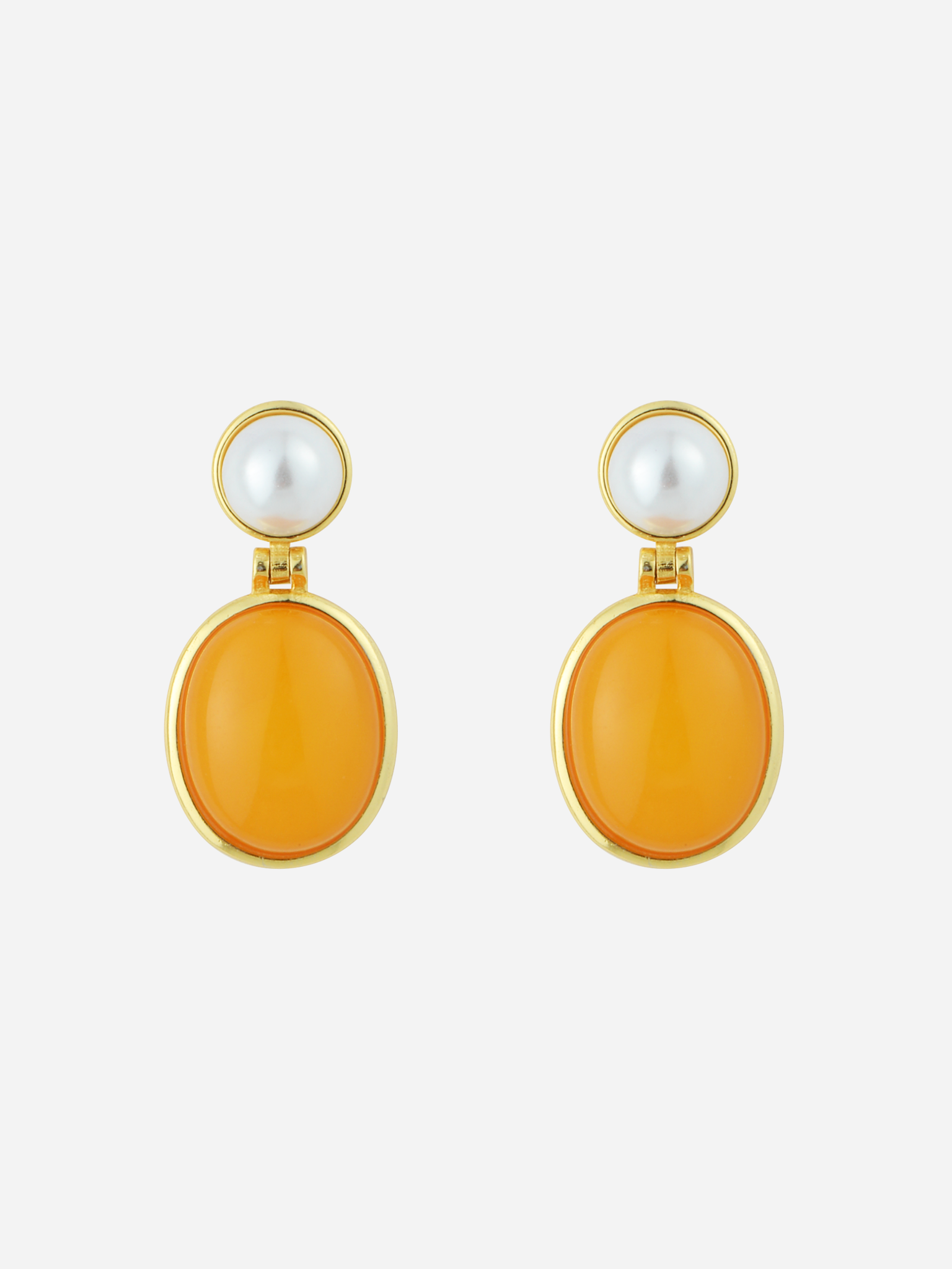 Petite Oval Butterscotch Amber Drop Earrings